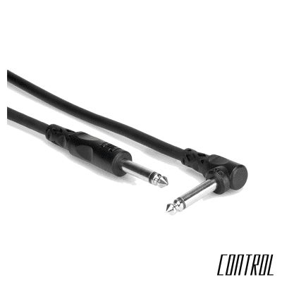 Hosa Unbalanced 1/4" TS Straight to Right Angle Cable - 10 Feet - CPP-110R image 1