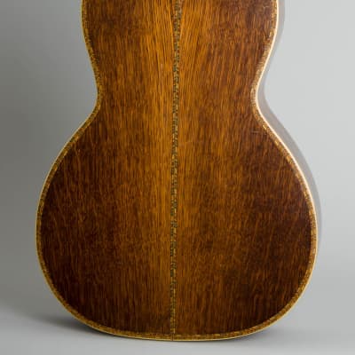 Concert Size Flat Top Acoustic Guitar, labeled Galiano,  c. 1925, black hard shell case. image 4
