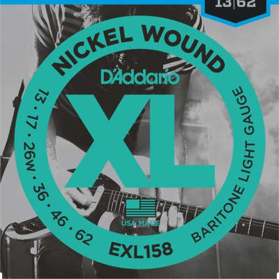 D'Addario EXL158 XL Nickel Wound Electric Baritone Guitar Strings - .013-.062 Light image 1