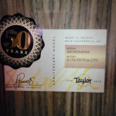 Taylor 217e-SB Plus LTD 50th Anniversary Acoustic Electric Guitar, Tobacco Sunburst, Taylor Case image 14