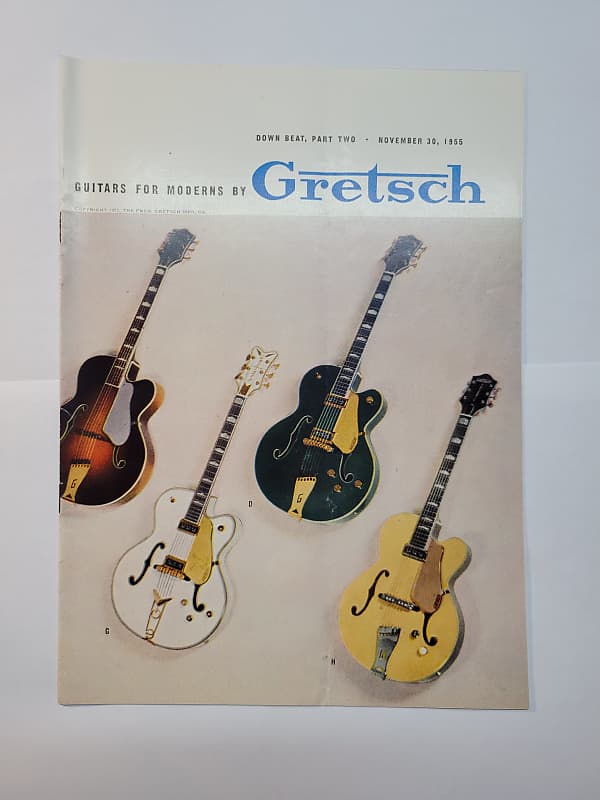 1955 Gretsch Guitars Full Line Color Catalog White Falcon, Reverb