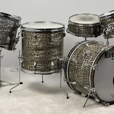 Rogers 20/12/16/5x14" 1960's Cleveland-Era Holiday Drum Set - Black Onyx image 19
