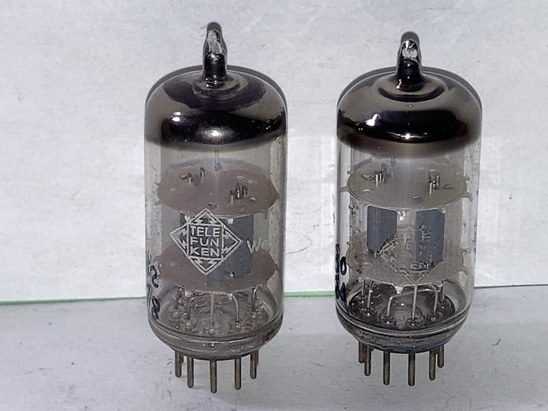 1959 Telefunken 12AT7 ECC81 Tubes, Matched Pair, NOS Testing