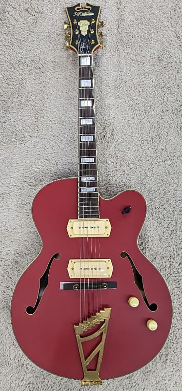 D'Angelico Deluxe DC Matte Cherry Limited Hollowbody Electric Guitar w/Case image 1