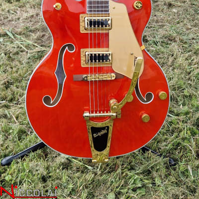 GRETSCH G5422TG Electromatic Classic Hollow Body Double-Cut with Bigsby and Gold Hardware Laurel Fingerboard Orange Stain image 7