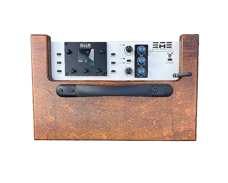 Elite Acoustics EAE D6-58 120W Acoustic Amp with Six Chan Digital Mixer, LFP Battery and Bluetooth WOOD image 1