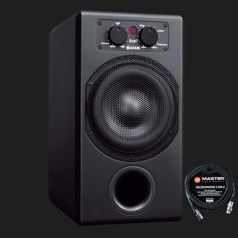 Adam Audio Sub7 Active Powered Studio Monitor Subwoofer, 7-Inch Woofer w/ Cable  			