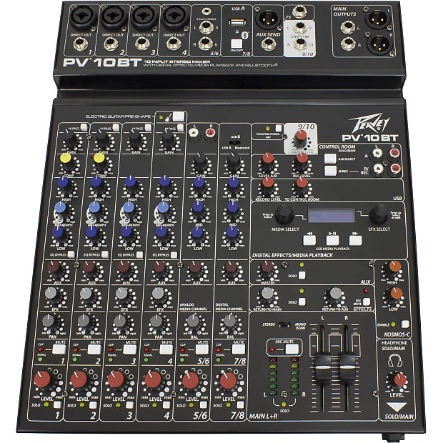 Peavey PV 10 BT 10 Channel Mixer with Bluetooth image 1