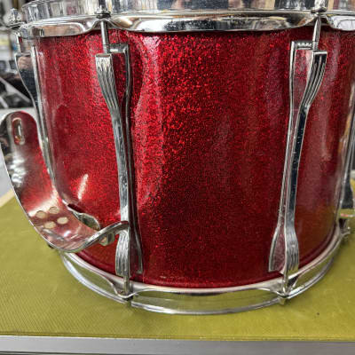 Ludwig 14" Marching Snare Drum 70's - Red Sparkle image 7