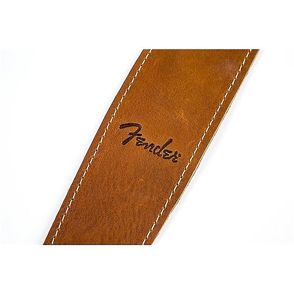 FENDER Paramount Acoustic Leather Strap Brown Sangle de guitare