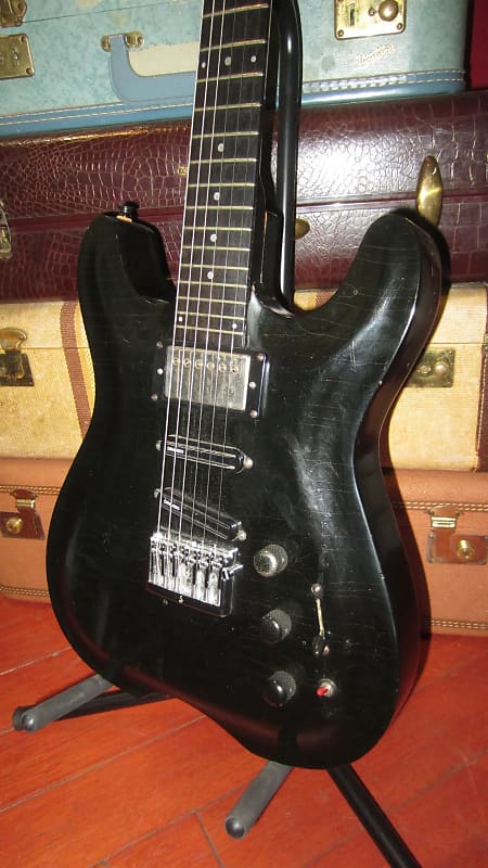 1990 Luke Luckier LA Guitar Studio Custom Chambered Electric Black image 1
