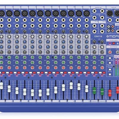 Midas DM16 16-channel Analog Mixer 16-channel Mixer with 12 Mic/Line Channels, 2 Stereo Channels, 3-band EQs, and 2 Aux Sends Free Shipping image 2