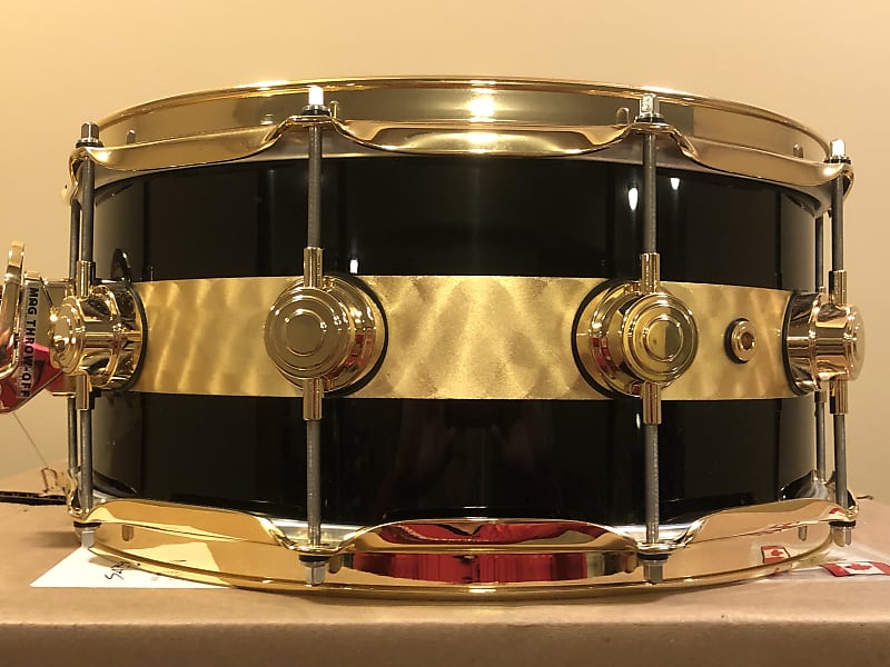 DW Collector's Gold Leaf Rally Stripe Over Ebony Kit - 20,10,12,14 - S