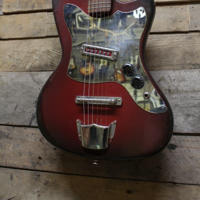 Zenon Vintage Red Sparkle Pickup Electric Guitar - MIJ image 3