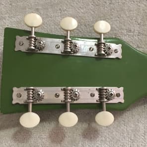 Vintage 1965 Airline Bighorn Green Solid Body Electric Guitar USA Made Kay + Original Gig Bag RARE image 13