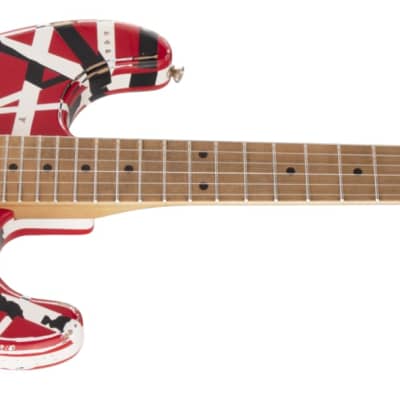 EVH - Striped Series Frankenstein™ Frankie, Maple Fingerboard, Red with Black Stripes Relic image 3