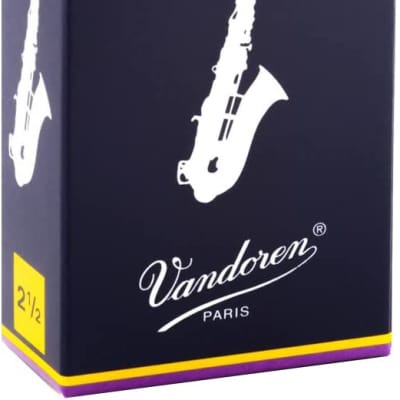 Vandoren Traditional Alto Saxophone Reeds Box of 10 Strength 2.5 image 1