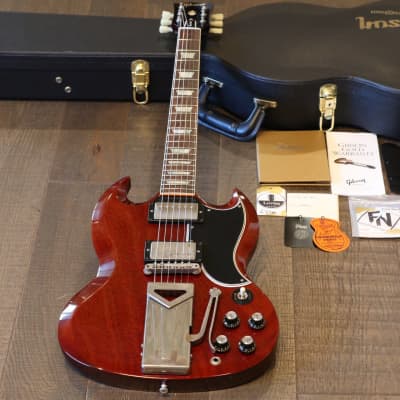 MINTY! 2021 Gibson Custom Shop 60th Anniversary 1961 Les Paul SG Standard Reissue Cherry Red w/ Sideways Vibrola + COA OHSC for sale