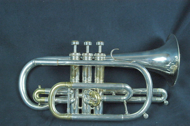 Unique Besson Stratford Silver Cornet. Nice Player. Unusual Size. Made In England