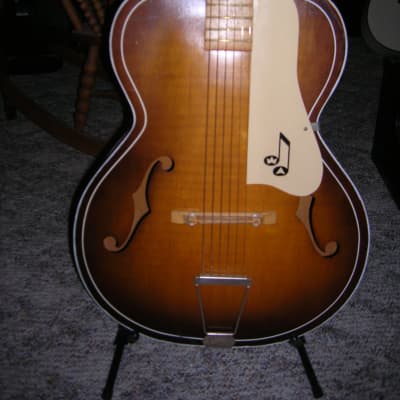 Truetone (Western Auto Brand) Archtop Acoustic Guitar Late 1950's - Vintage Sunburst, Light In Color image 5