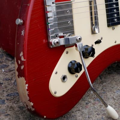 MURPH SQUIRE ii-T 1965 Aged Candy Apple Red. Offset Guitar Styled after Jaguar and Strat. ULTRA RARE image 17