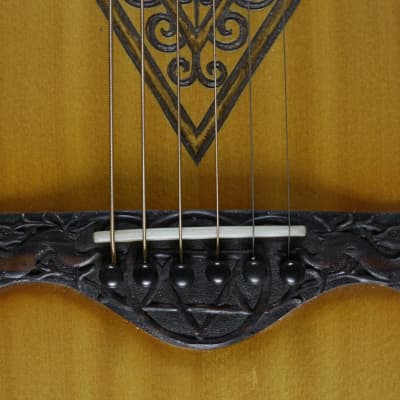Blueberry Handmade Acoustic Guitar Dreadnought Jewish Motif - Alaskan Spruce and Mahogany Built to Order image 7
