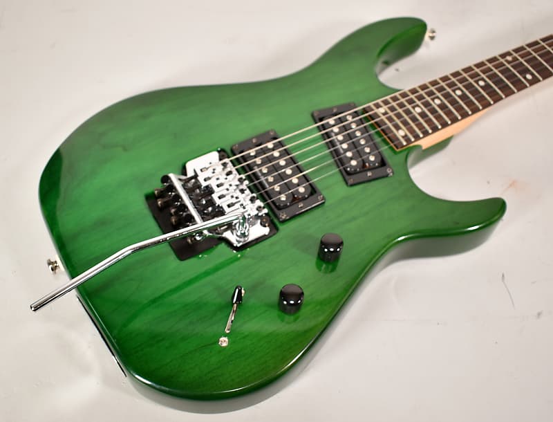 90's Hamer Diablo Slammer Trans Green Finish Floyd Rose | Reverb