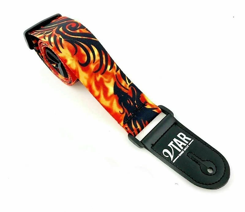 Realistic Fire Guitar Strap - Guitar Strap Flames - sale Orange Flames Guitar Strap-