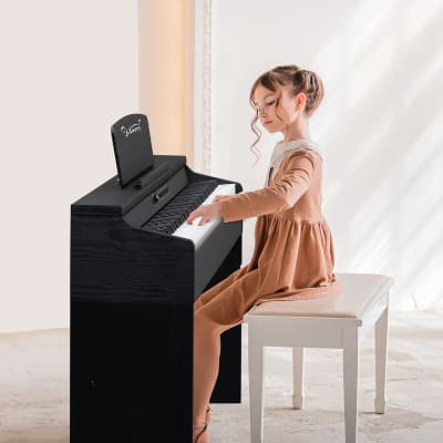 Glarry GDP-105 88 Keys Standard Full Weighted Keyboards Digital Piano with Furniture Stand, Power Adapter, Triple Pedals, Headphone，for All Experience Levels 2020s - Black image 13