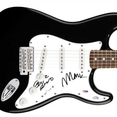 Devo Bob & Mark Mothersbaugh Autographed Signed Guitar ACOA PSA image 2