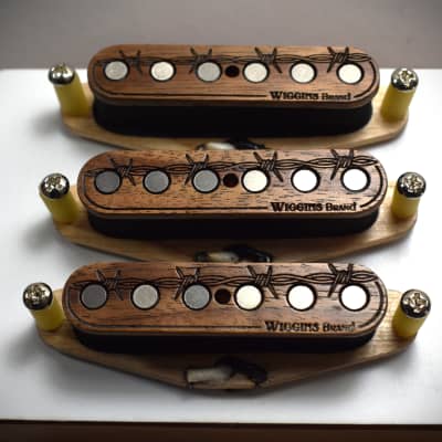 Wiggins Brand Stratocaster pickup set, Walnut wood, Texas wound, hand wound image 1