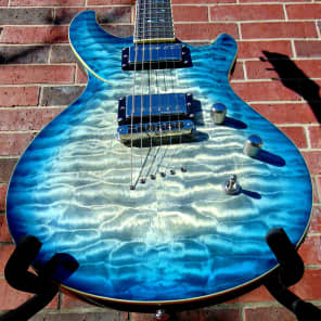DBZ Diamond  Monarch EX IB Ice Blue Burst Quilt Top Electric Guitar and FREE HARDSHELL CASE image 2