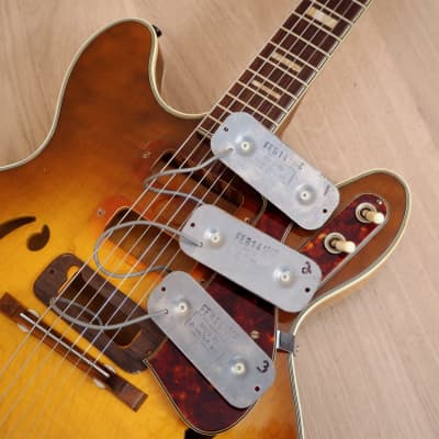 1966 Harmony H76 Vintage Electric Guitar 100% Original w/ DeArmond Gold Foils, Bigsby B3 & Case image 19