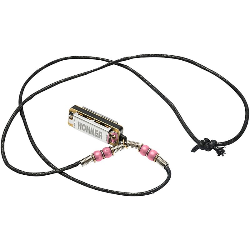 Hohner M38N Mini Harmonica Necklace - Pink image 1