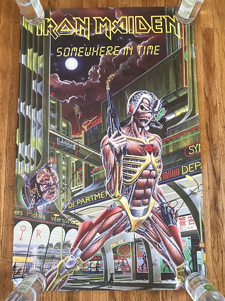 Iron Maiden poster 1986 Somewhere in time | Reverb
