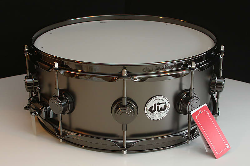 DW Collectors Satin Black Over Brass 5.5" x 14" Snare Drum w/ VIDEO! image 1