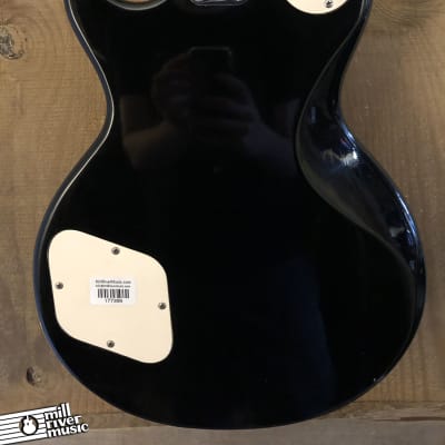 Hondo Deluxe Series HS-737 Les Paul-Style Vintage Singlecut Guitar Black 1983 image 5