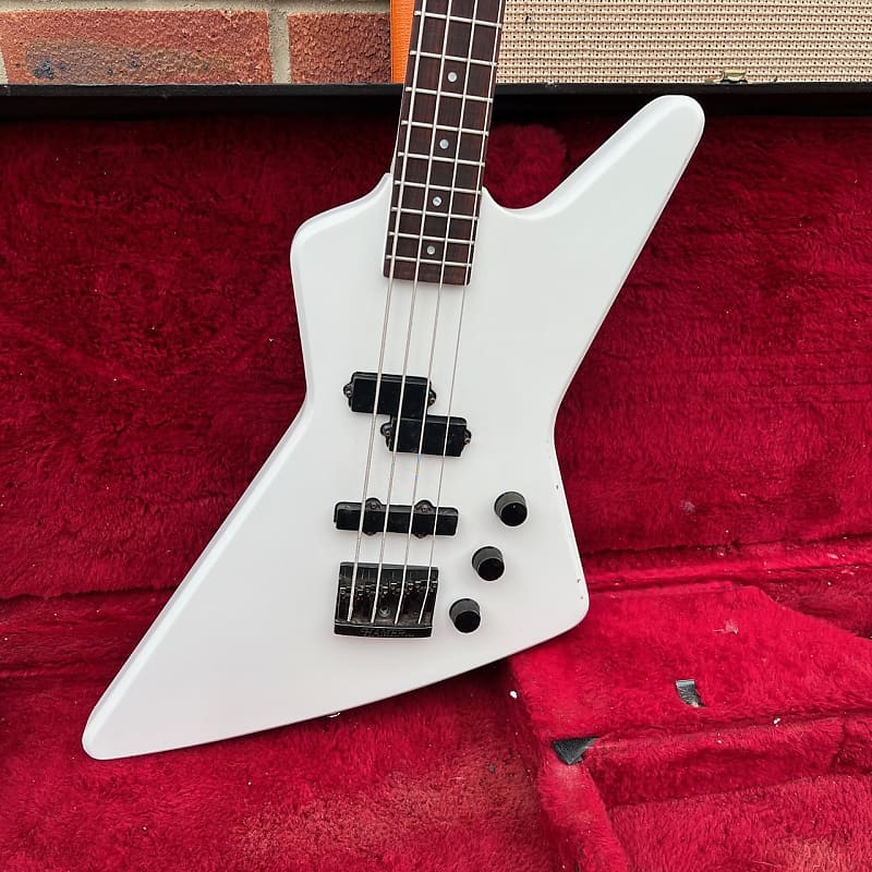 Vintage 1980s Hamer USA Blitz Explorer White Electric 4