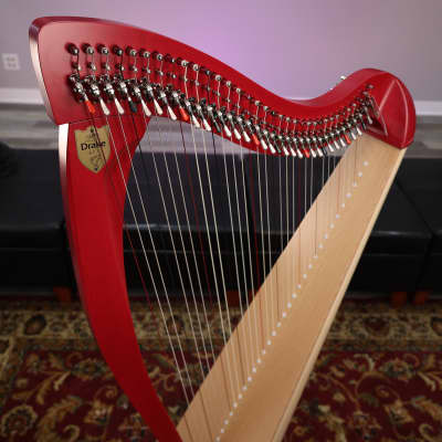 Lyon & Healy Drake Lever Harp Two-Tone Burgundy/Natural image 2