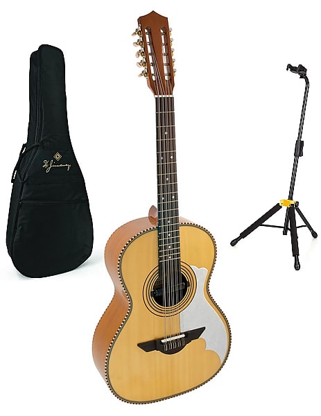 H Jimenez Bajo Quinto El Musico LBQ2NCE Non Cutaway Solid Spruce Top with Pickup FREE GigBag & Stand image 1
