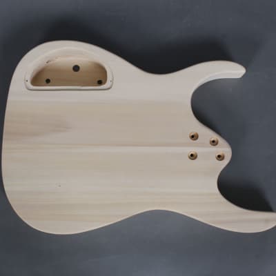 Unbranded Flamed Top  Semi Hollow body Electric Guitar DIY Kit  Natural Unfinished image 7