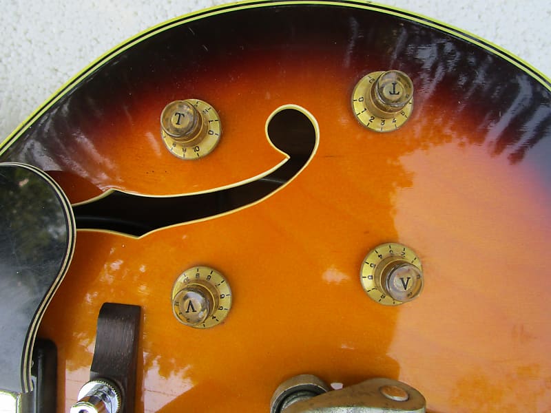 Kent 335 Style Guitar, 1960's, Japan, Bigsby Copy Tailpiece