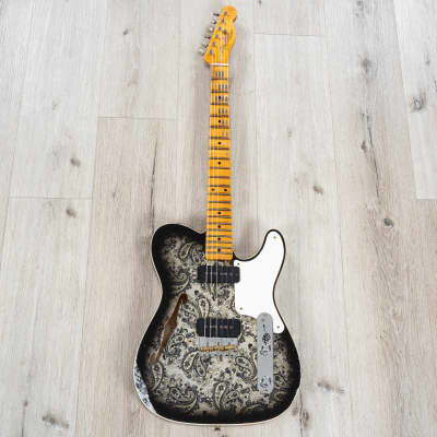 Fender Custom Shop Limited Edition Dual P90 Tele Relic Guitar, Black Paisley image 3
