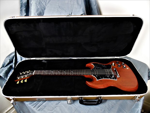 2003 Gibson SG Faded Red Crescent Moon Inlay on Ebony w Anniv Gold Ltd Hard Case