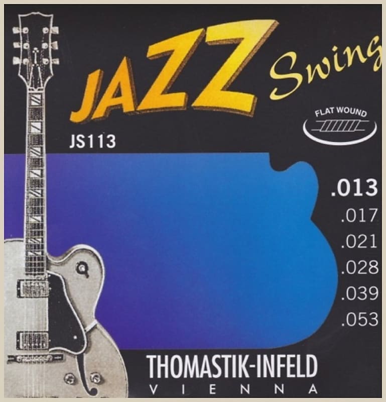 Thomastik-Infeld JS113 Jazz Swing Nickel Flat-Wound Guitar Strings - Medium (.13 - .53) image 1