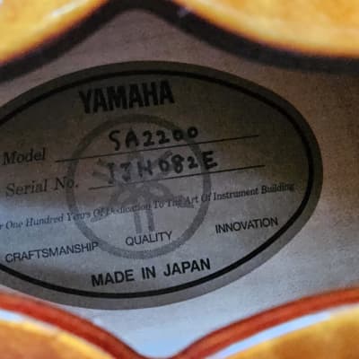 Yamaha SA2200 - Violin Sunburst image 15