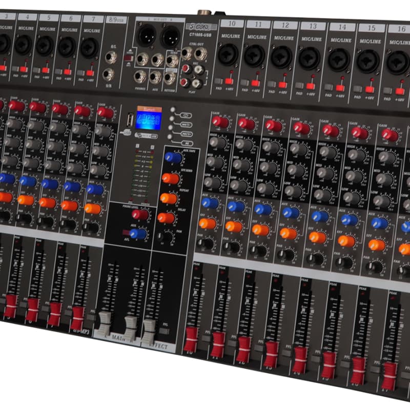 ♪・EV M4 MIXING CONSOLE 16 チャンネル ステレオ ミキサー