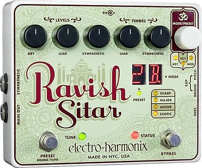 Electro-Harmonix Ravish Sitar Simulator Guitar Effects Pedal image 1
