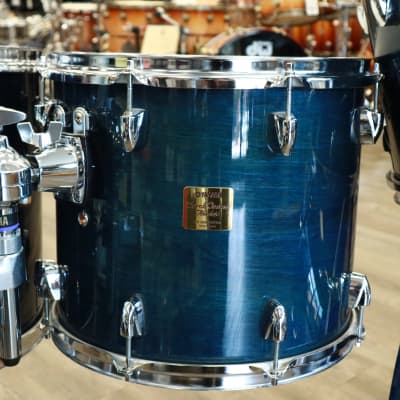 Used Yamaha Birch Custom Absolute 5-Piece Shell Pack 10/12/14/16/22 (Sea Blue Lacquer) Made In Japan image 10