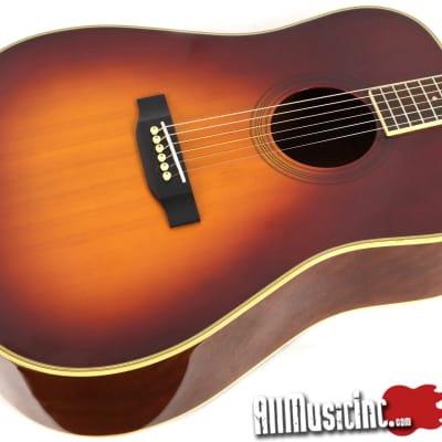 Morris MD507 Solid Top Mahogany Cherry Sunburst Acoustic Guitar image 3